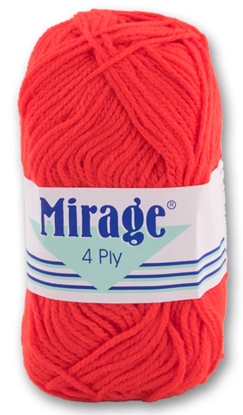 Mirage Wool - 4 Ply 25g (Red)