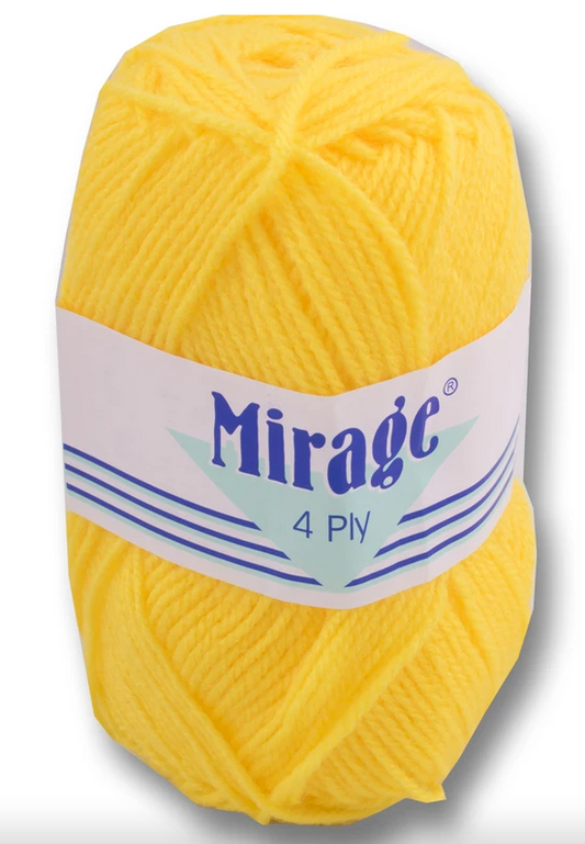 Mirage Wool - 4 Ply 25g (Yellow)