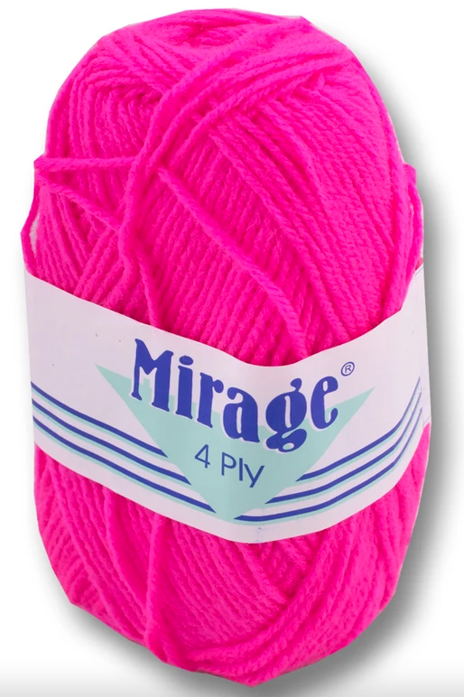 Mirage Wool - 4 Ply 25g (Cerise)