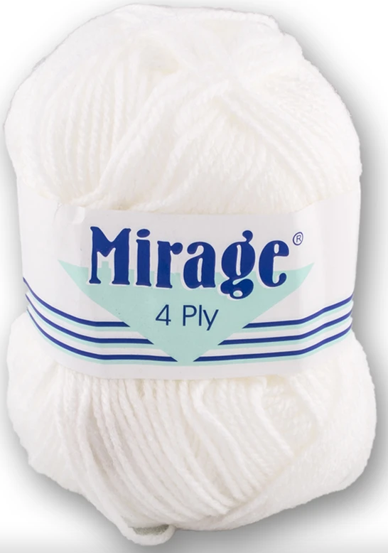 Mirage Wool - 4 Ply 25g (White)